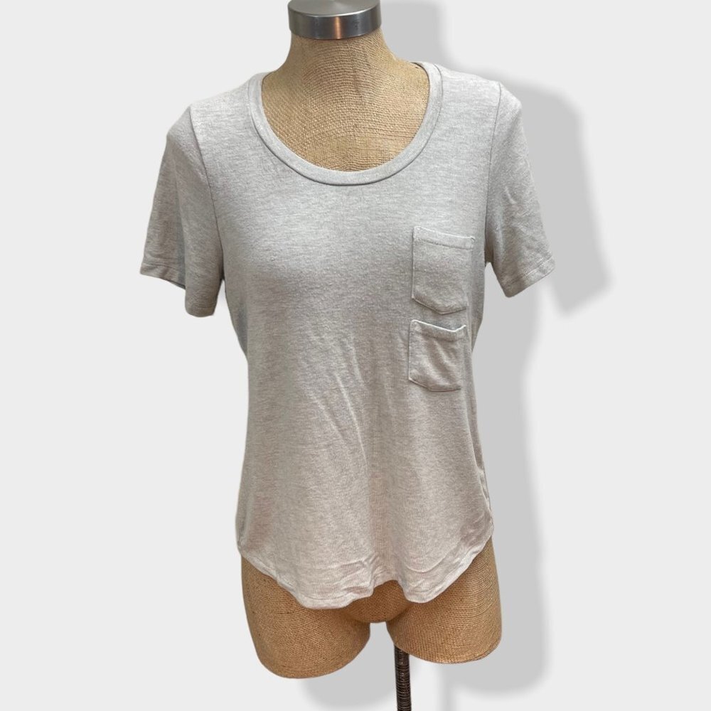 MCGUIRE Brushed Hacci Grey Double Pocket Tee